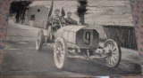 Antique postcard race mercedes